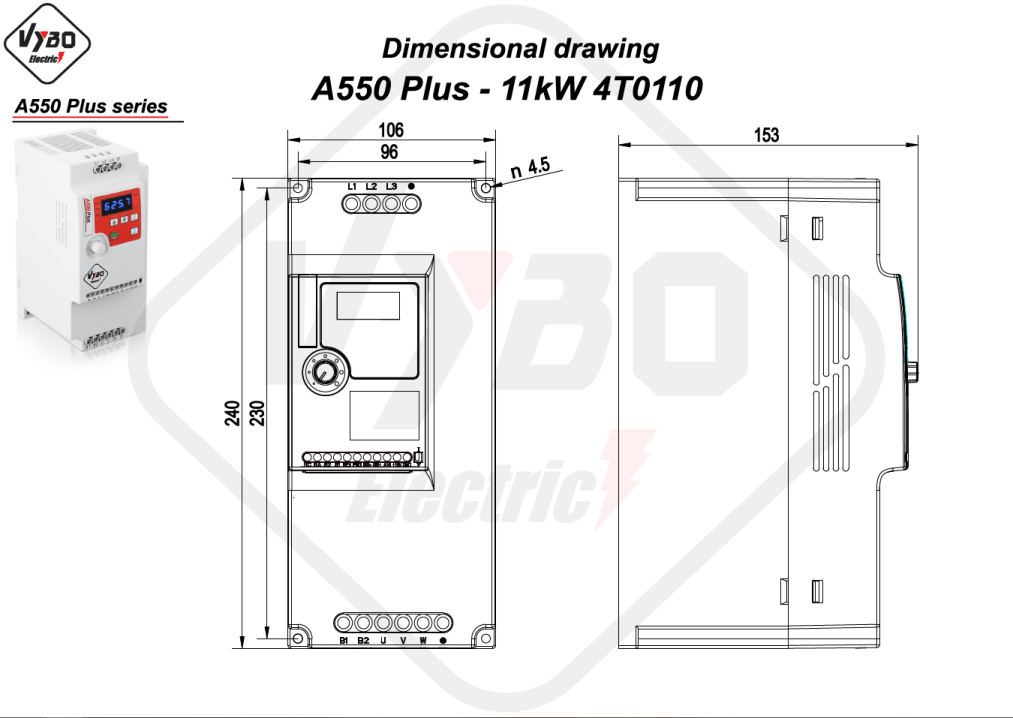 mittapiirustus A550 Plus 4T0110